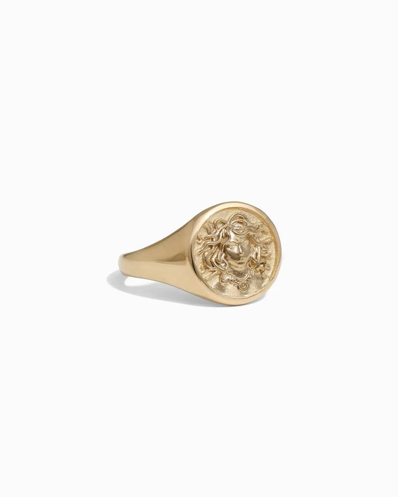 Awe Inspired Rings Medusa Signet Ring