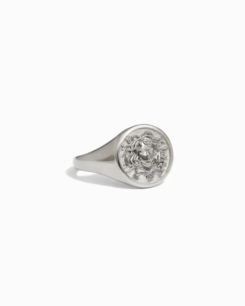 Awe Inspired Rings Medusa Signet Ring