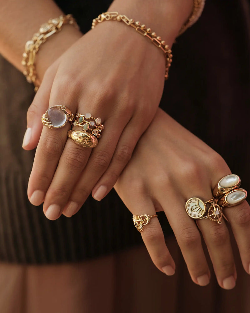 Awe Inspired Rings Mother of Pearl Signet Ring