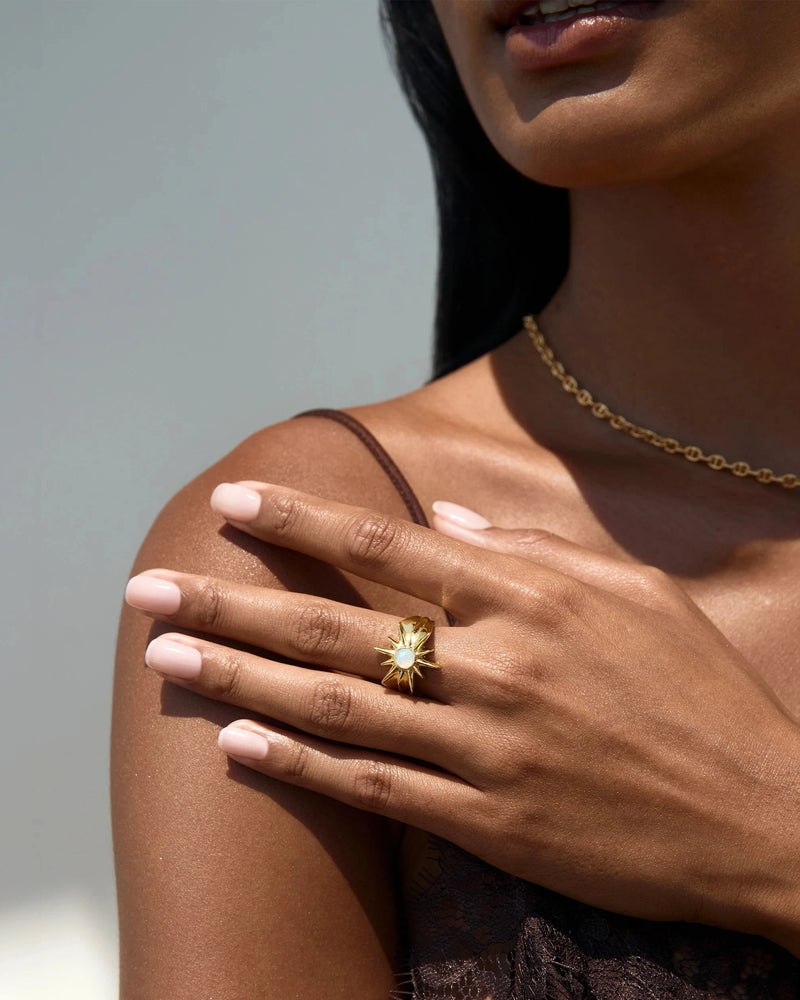 Awe Inspired Rings Opal Sun Ring