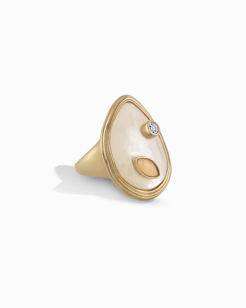 Awe Inspired Rings Organic Pearl Gemstone Ring