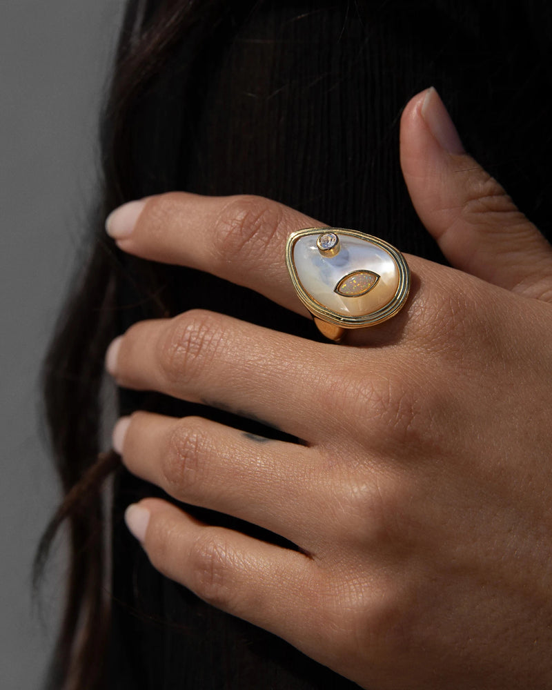 Awe Inspired Rings Organic Pearl Gemstone Ring