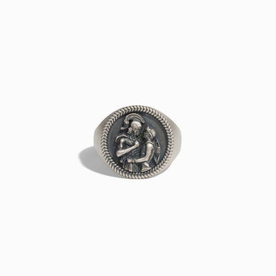 Awe Inspired Rings Oxidized / 9 Achilles Signet Ring