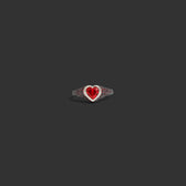 Awe Inspired Rings Pavé Heart Gemstone Ring
