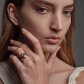 Awe Inspired Rings Pavé Heart Gemstone Ring