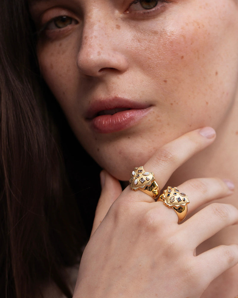 Awe Inspired Rings Puffed Spike Heart Ring