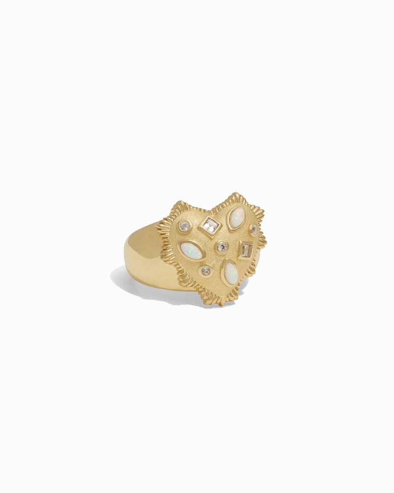 Awe Inspired Rings Puffed Spike Heart Ring