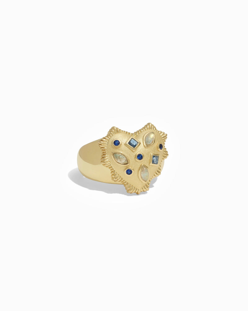 Awe Inspired Rings Puffed Spike Heart Ring
