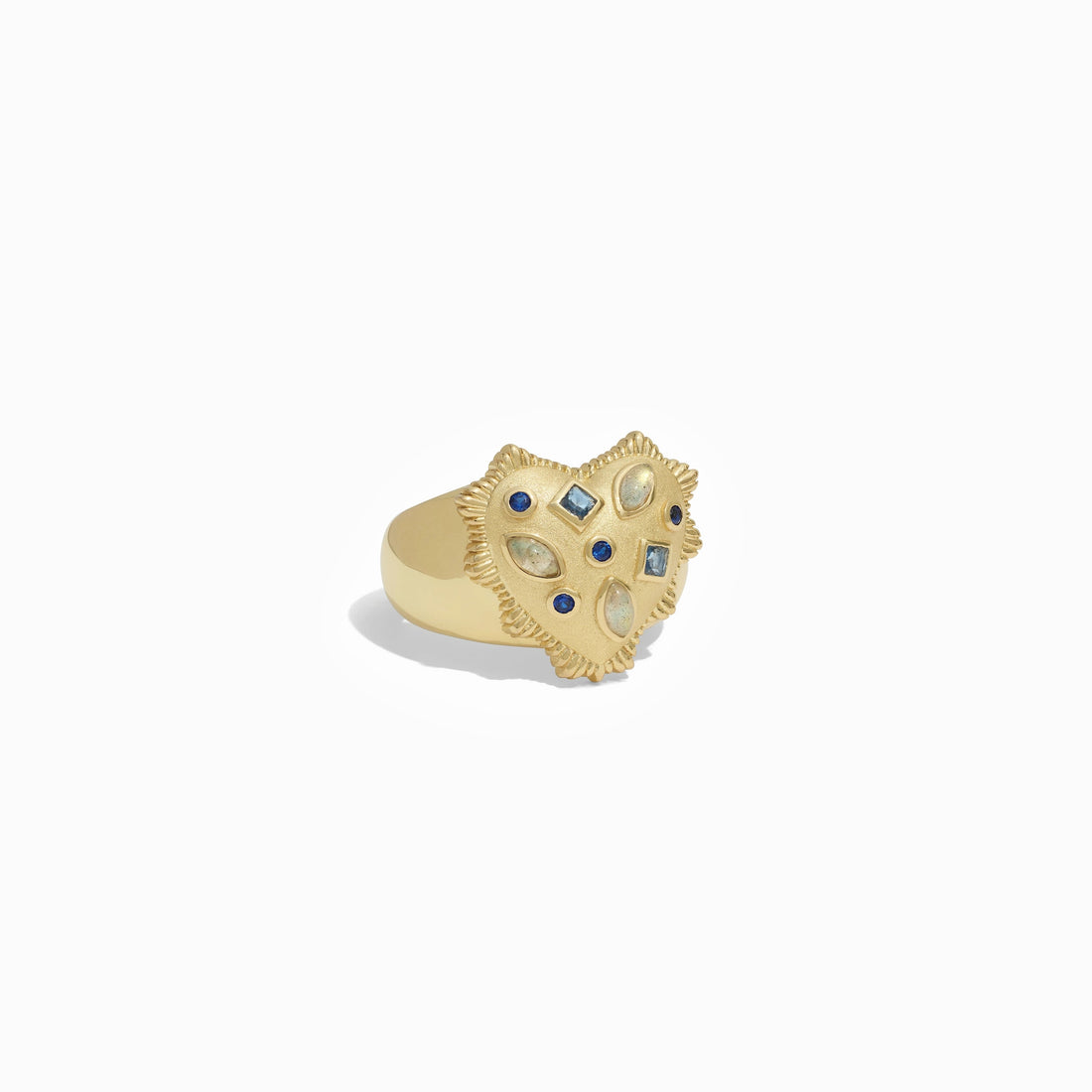 Awe Inspired Rings Puffed Spike Heart Ring