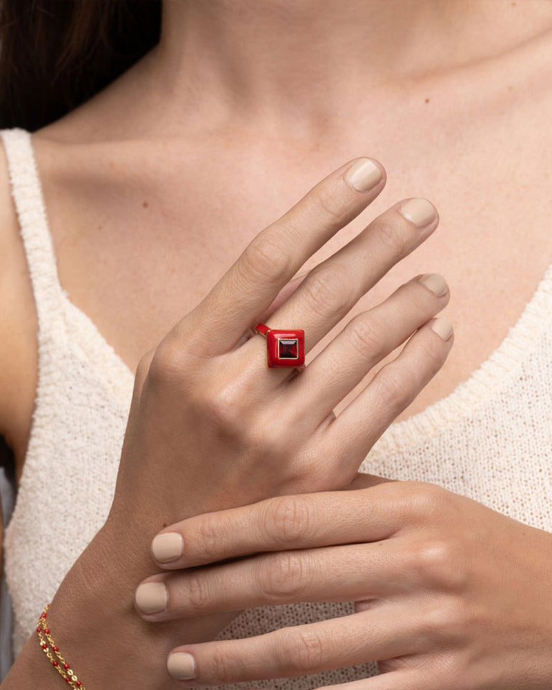 Awe Inspired Rings Red Ruby Aura Ring