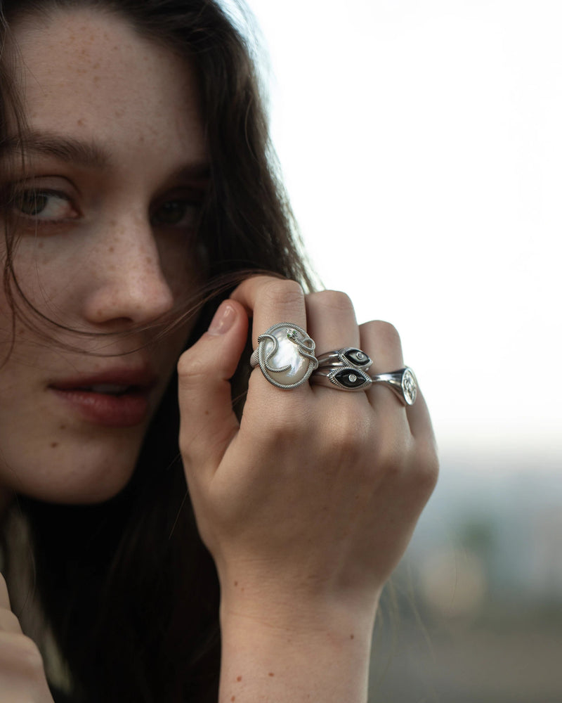 Awe Inspired Rings Snake Gemstone Ring