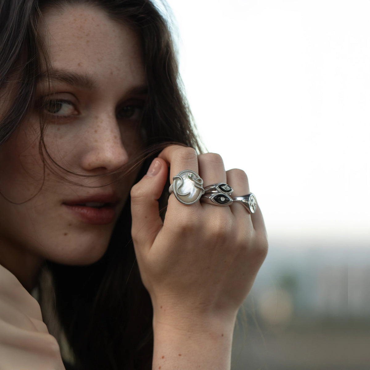 Awe Inspired Rings Snake Gemstone Ring