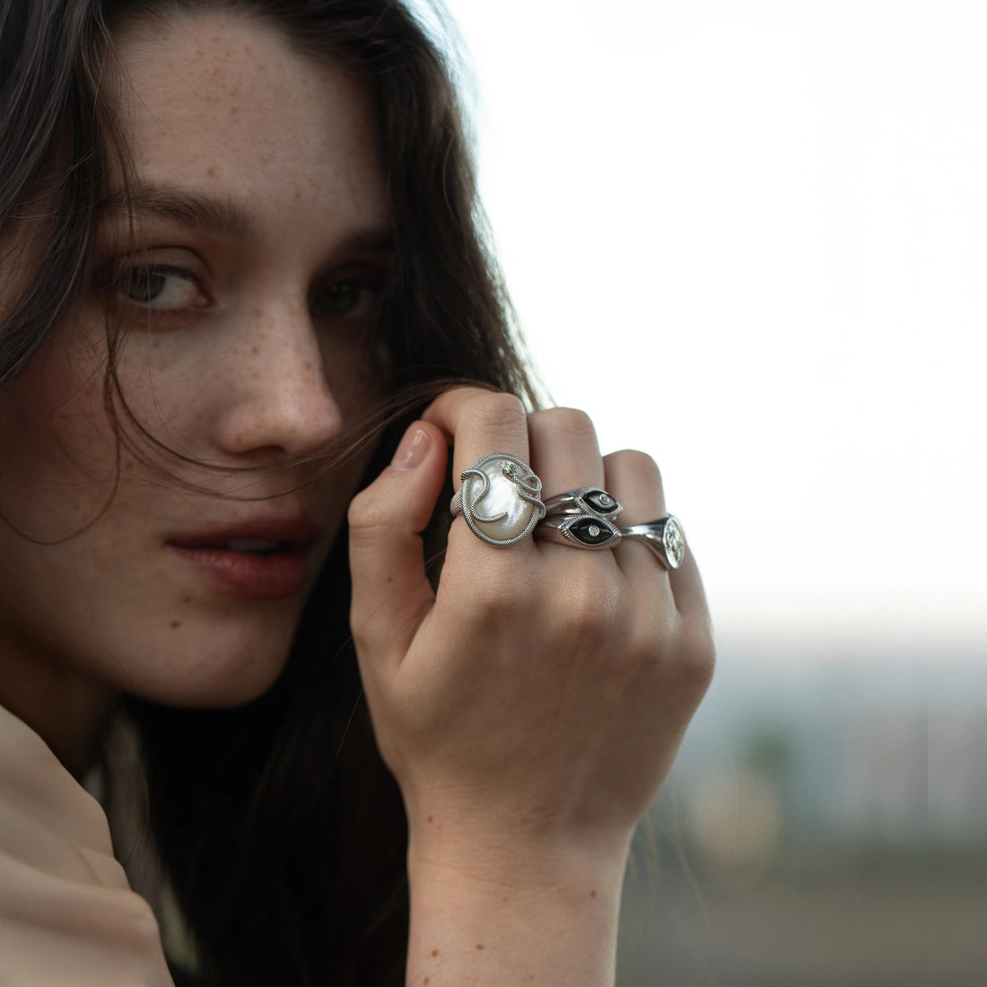 Awe Inspired Rings Snake Gemstone Ring