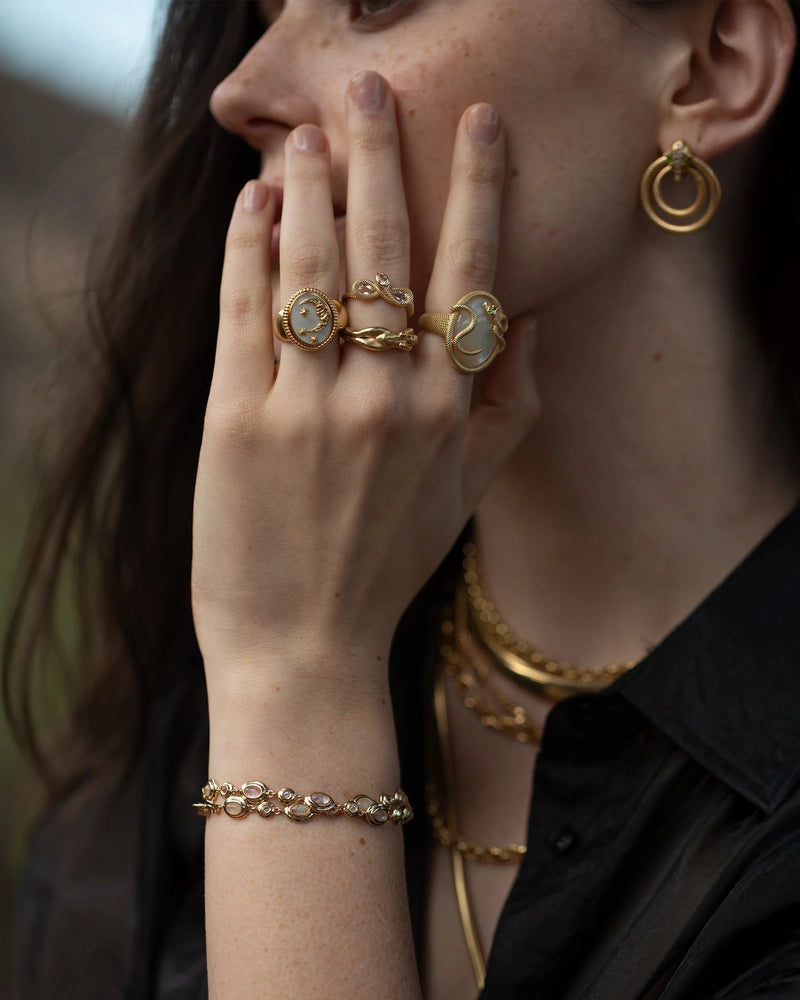 Awe Inspired Rings Snake Gemstone Ring