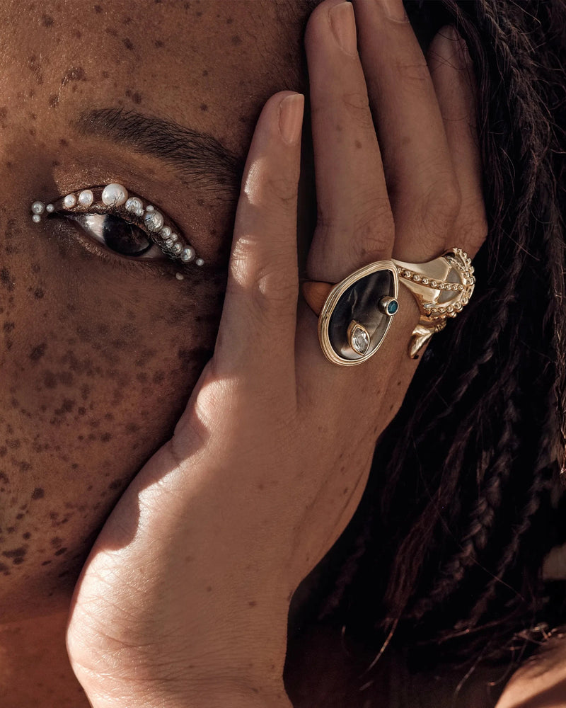 Awe Inspired Rings Starfish Moonstone Ring