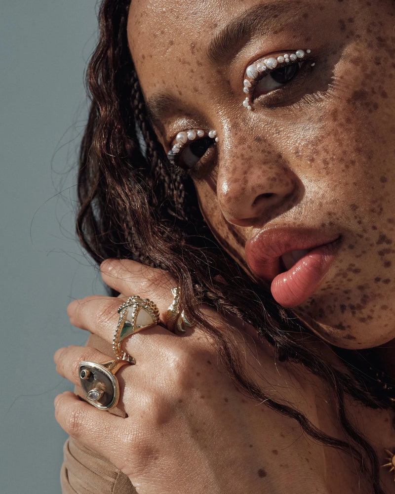 Awe Inspired Rings Starfish Moonstone Ring