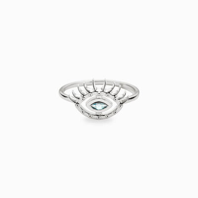 Awe Inspired Rings Sterling Silver / 4 Evil Eye Ring