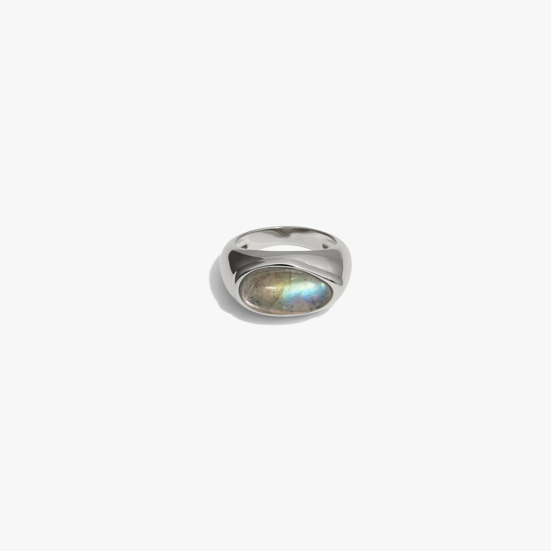 Awe Inspired Rings Sterling Silver / 4 Labradorite Signet Ring