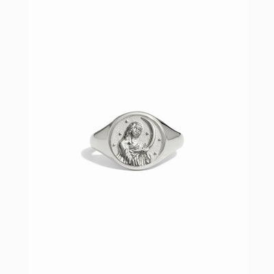 Awe Inspired Rings Sterling Silver / 4 Selene Signet Ring