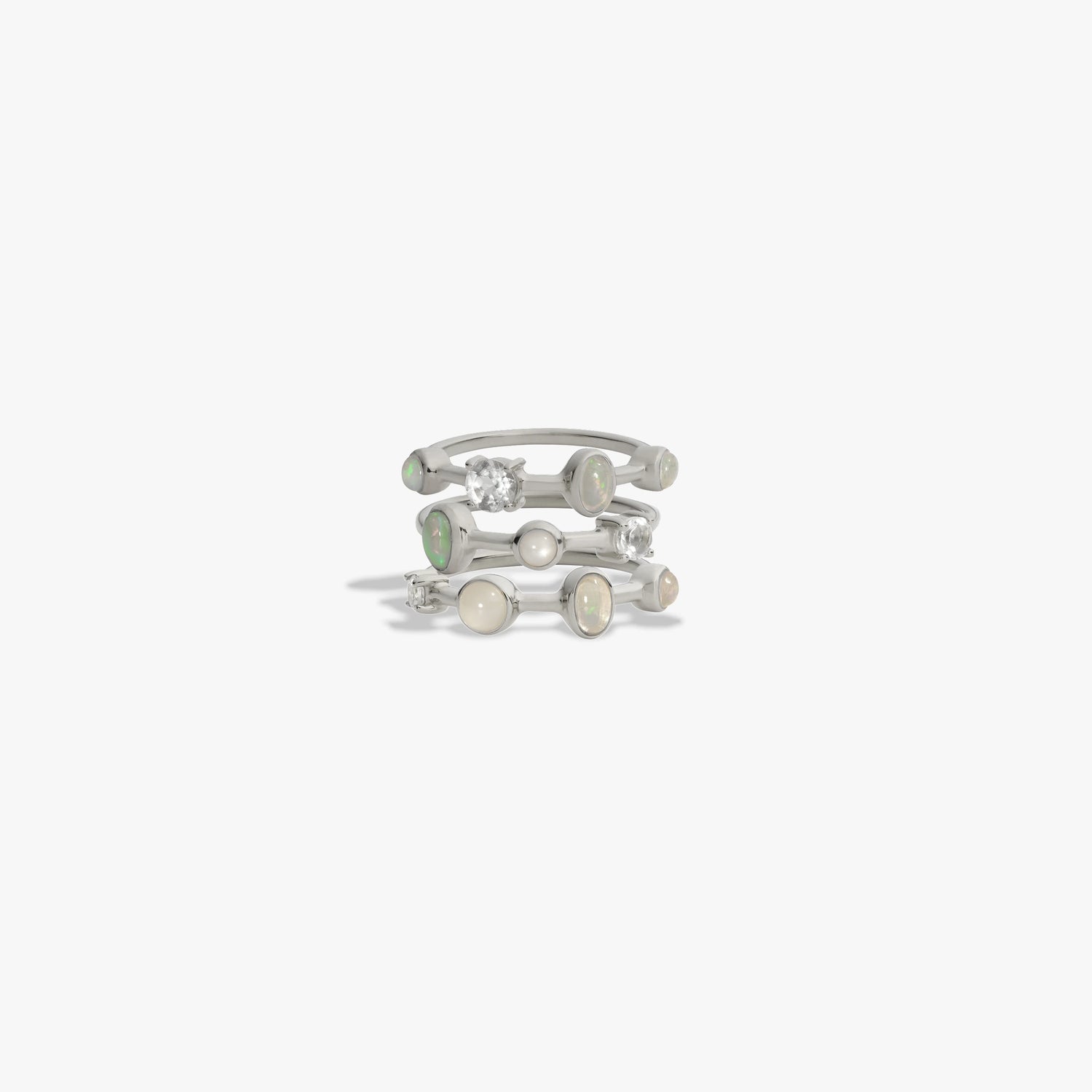 Awe Inspired Rings Sterling Silver / 5 Full Moon Magic Ring Stack