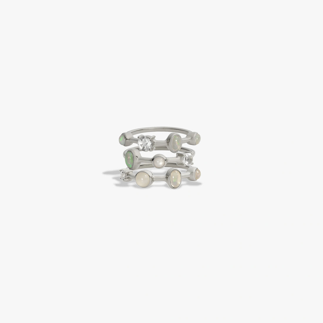 Awe Inspired Rings Sterling Silver / 5 Full Moon Magic Ring Stack