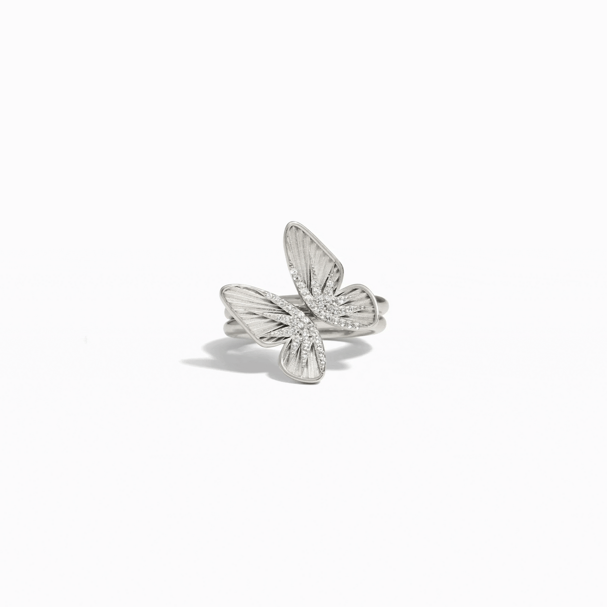 Awe Inspired Rings Sterling Silver / 6 Butterfly Wing Stacking Rings