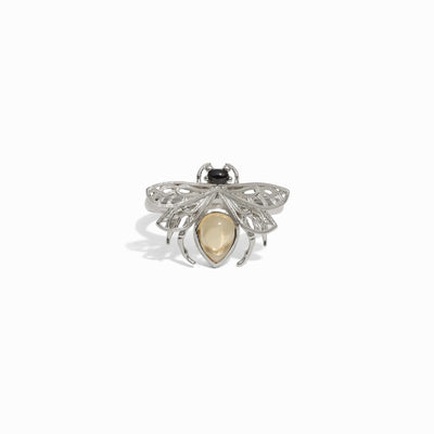 Awe Inspired Rings Sterling Silver / 6 Citrine Bee Ring