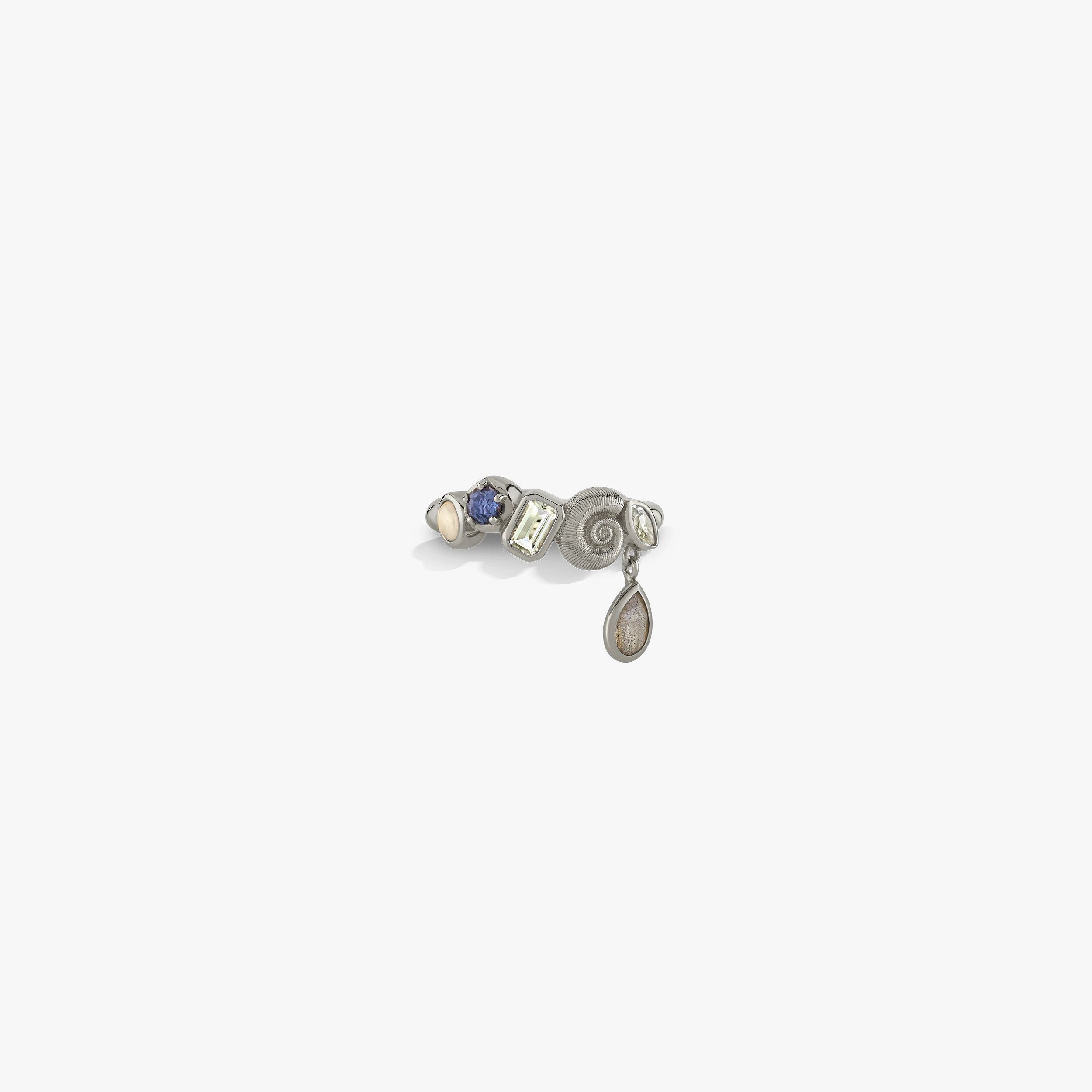 Awe Inspired Rings Sterling Silver / 6 Deep Sea Gemstone Ring