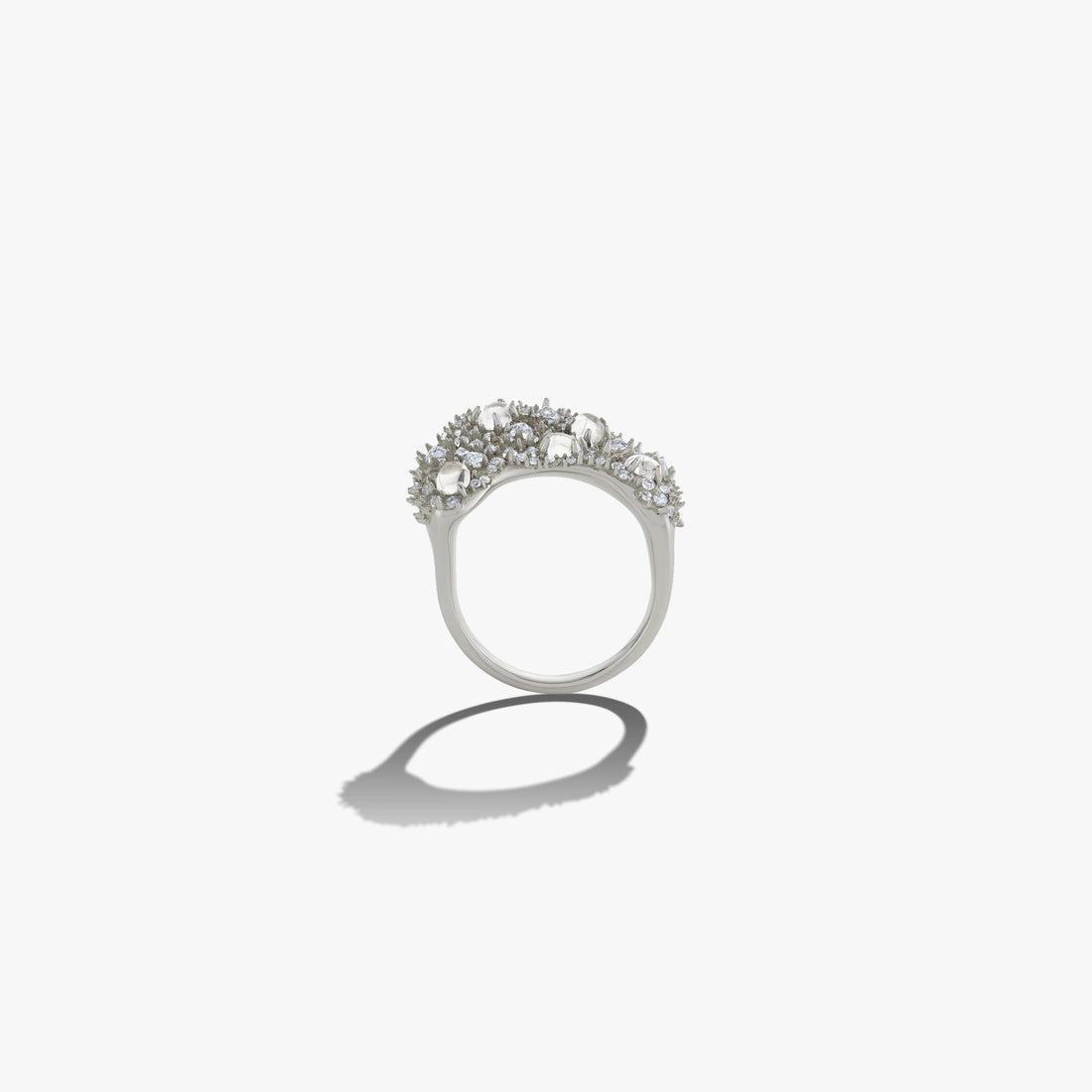 Awe Inspired Rings Sterling Silver / 6 Encrusted Wavy Ring