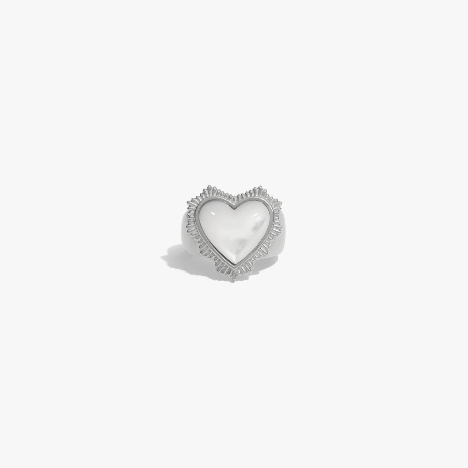 Awe Inspired Rings Sterling Silver / 6 Mother of Pearl Radiant Heart Ring