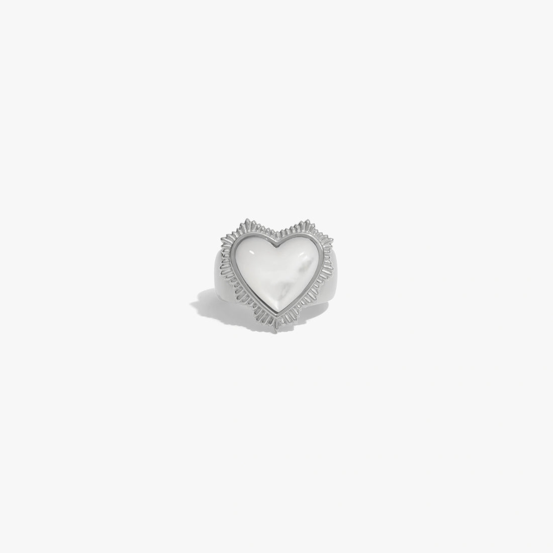 Awe Inspired Rings Sterling Silver / 6 Mother of Pearl Radiant Heart Ring