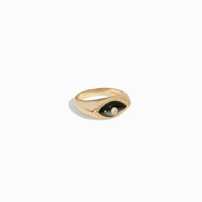 Awe Inspired Rings Third Eye Black Mother of Pearl Ring