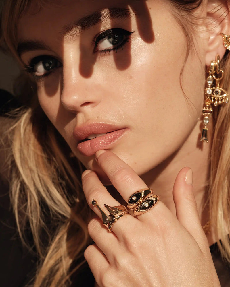 Awe Inspired Rings Third Eye Black Mother of Pearl Ring