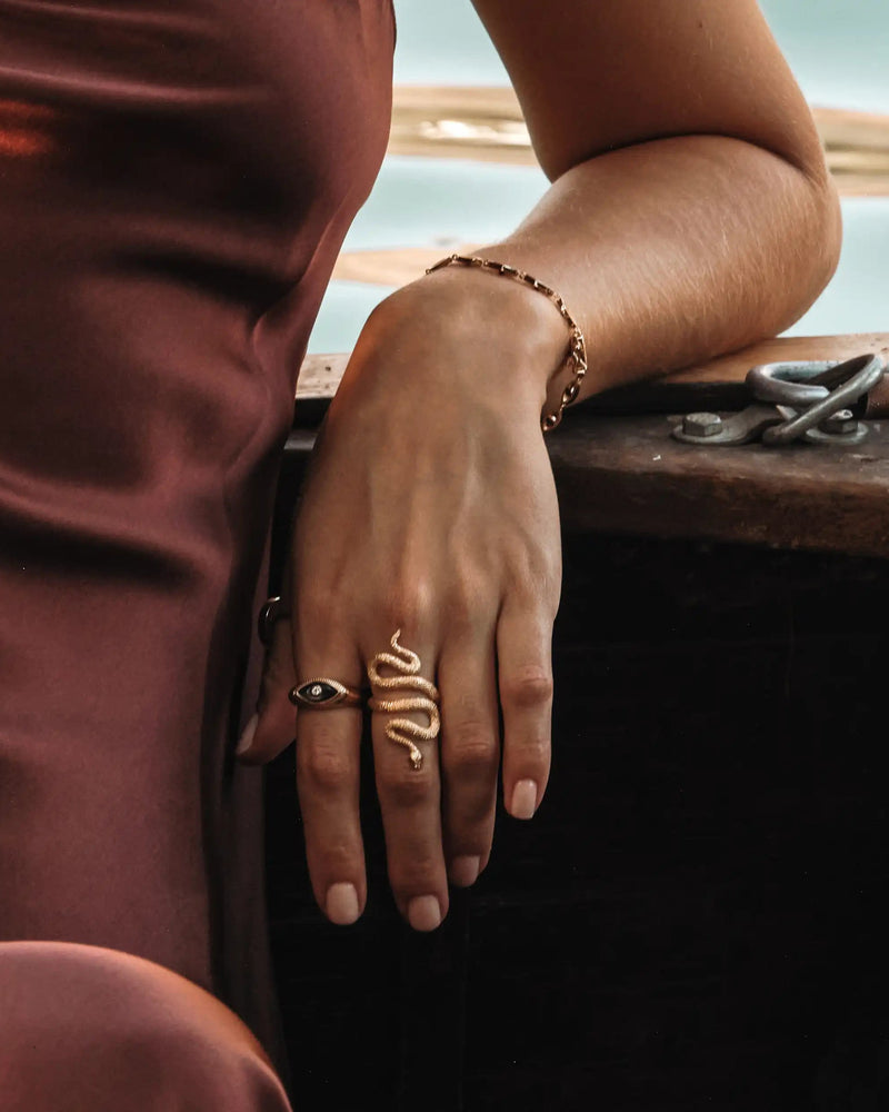 Awe Inspired Rings Third Eye Black Mother of Pearl Ring