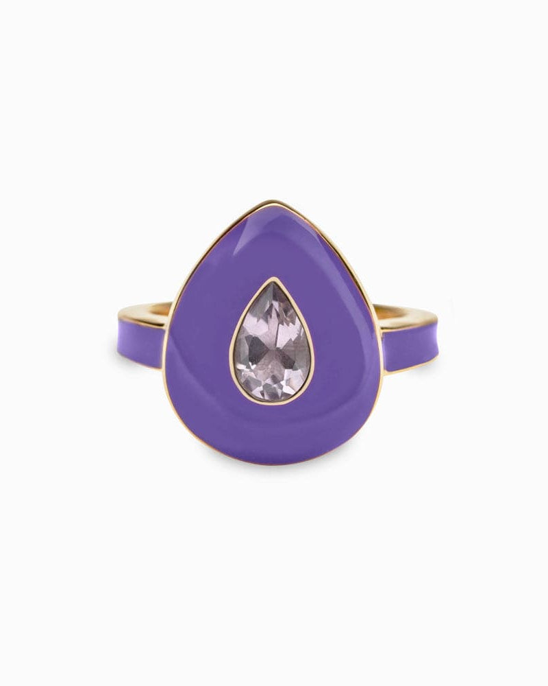 Awe Inspired Rings Violet Amethyst Aura Ring