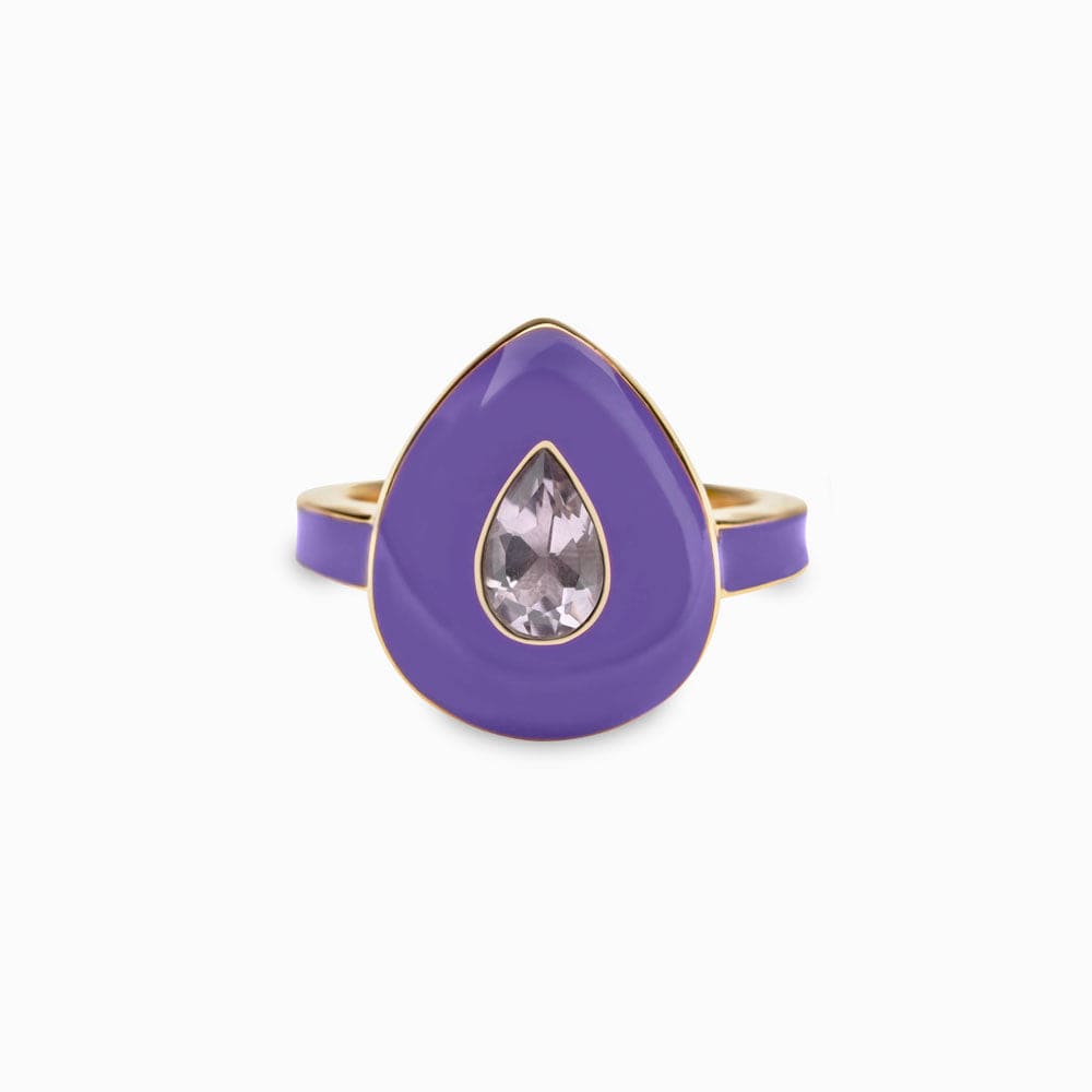 Awe Inspired Rings Violet Amethyst Aura Ring