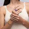 Awe Inspired Rings Violet Amethyst Aura Ring