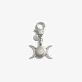 Awe Inspired Ritual Brass/Rhodium / Fog Quartz Triple Moon Bag Charm