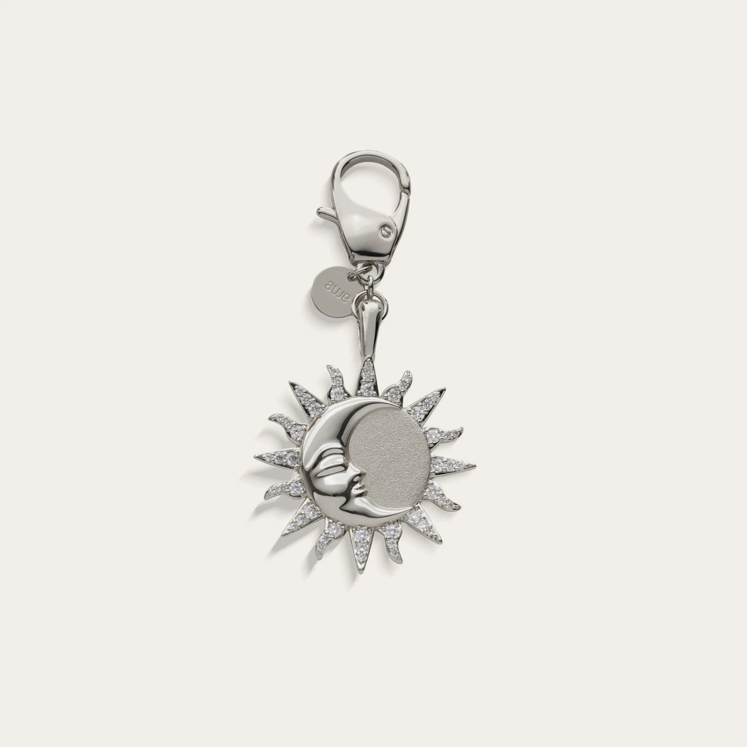 Awe Inspired Ritual Brass/Rhodium Sun & Moon Bag Charm