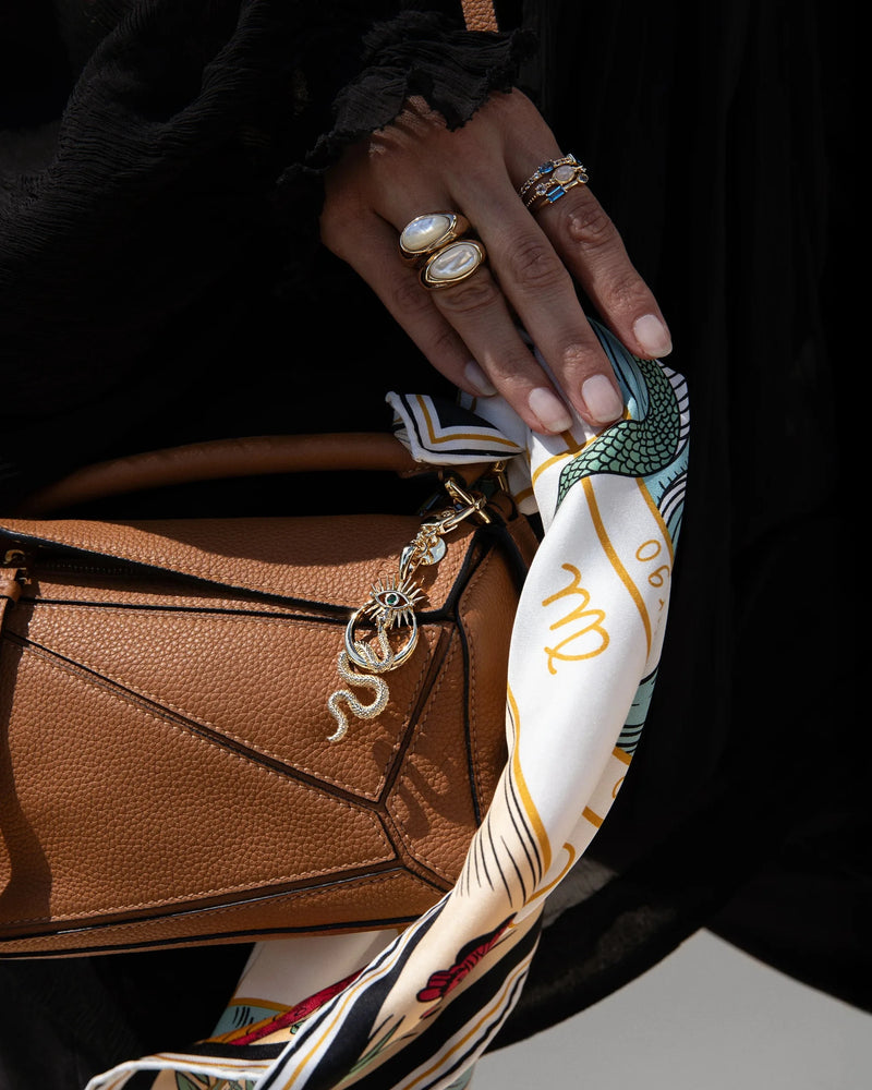 Awe Inspired Ritual Goods Keychain- Crescent Snake Eye