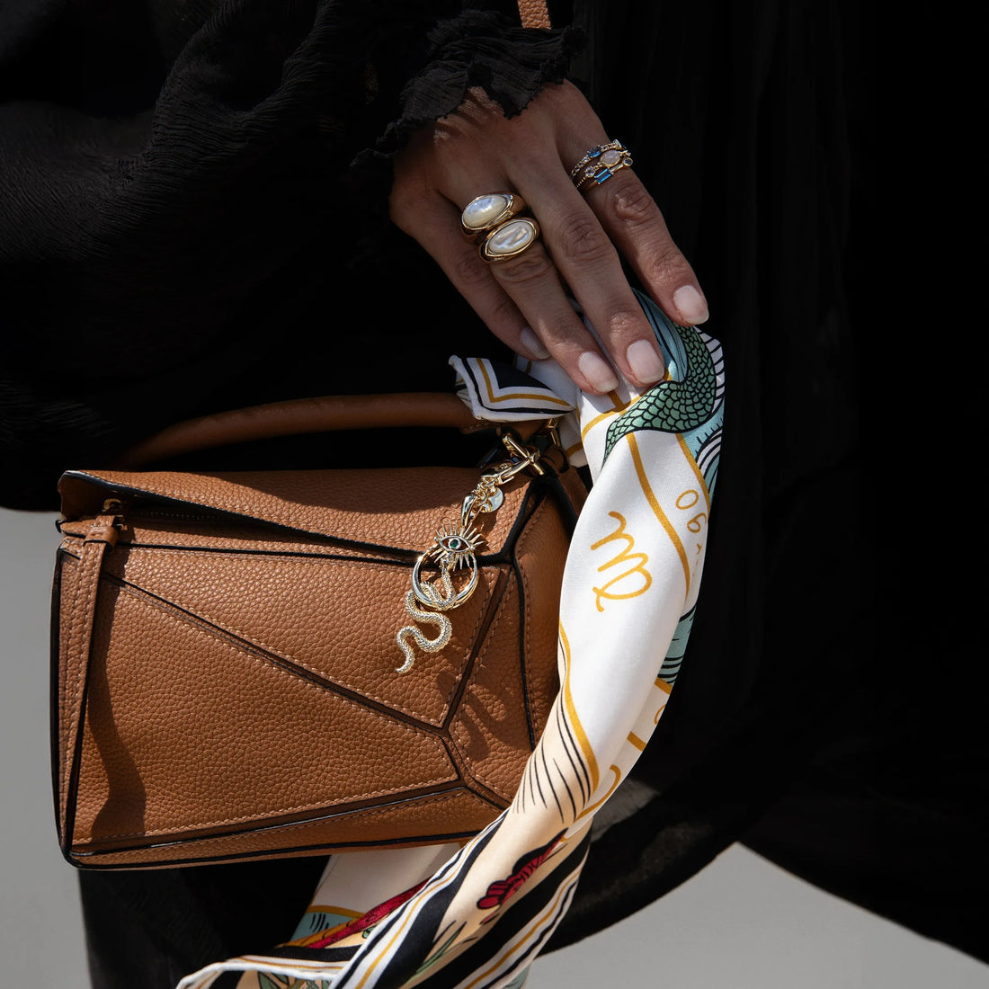 Awe Inspired Ritual Goods Keychain- Crescent Snake Eye