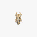 Awe Inspired Tools 14K Yellow Gold Vermeil Labradorite Beetle Brooch
