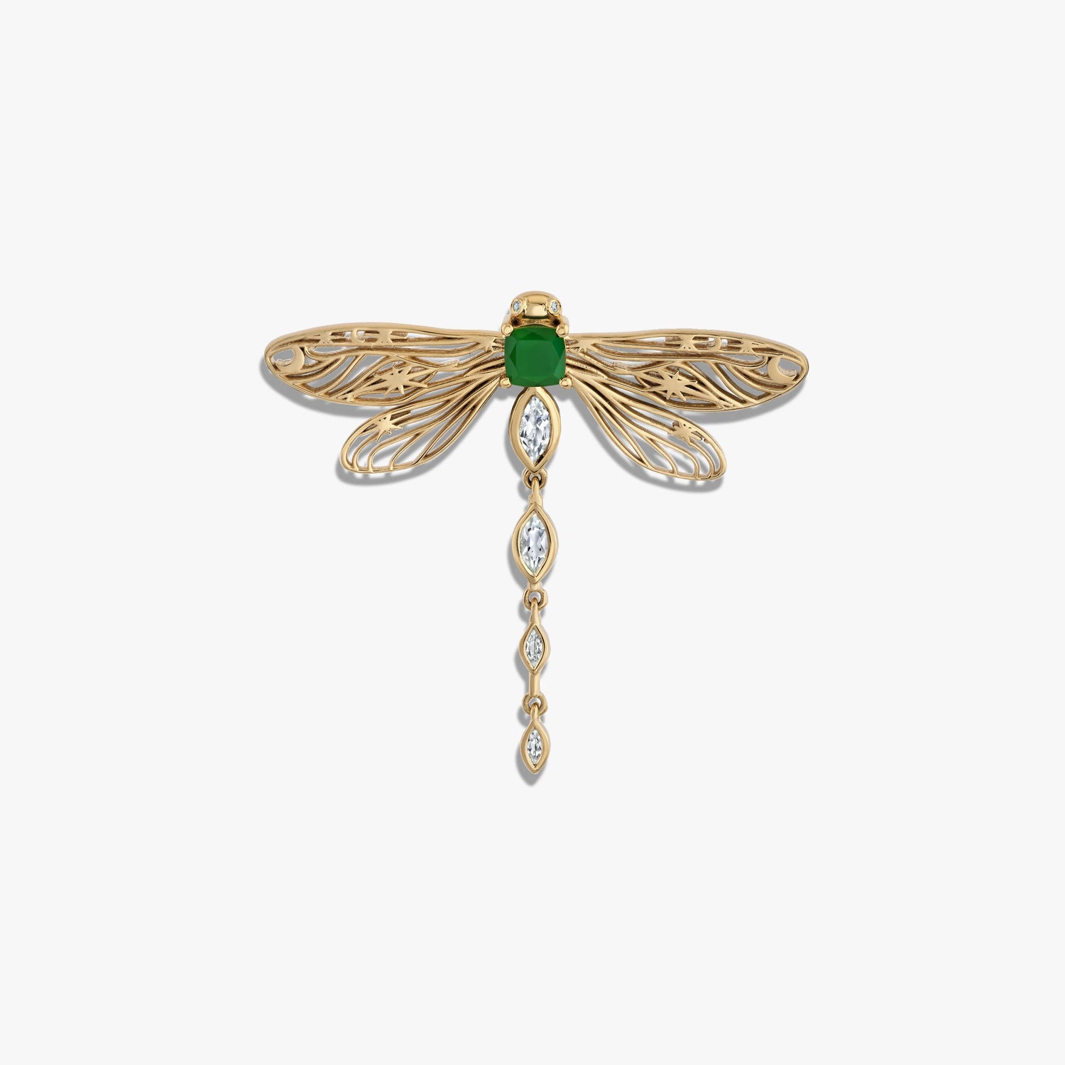 Awe Inspired Tools 14K Yellow Gold Vermeil Secret Forest Dragonfly Brooch