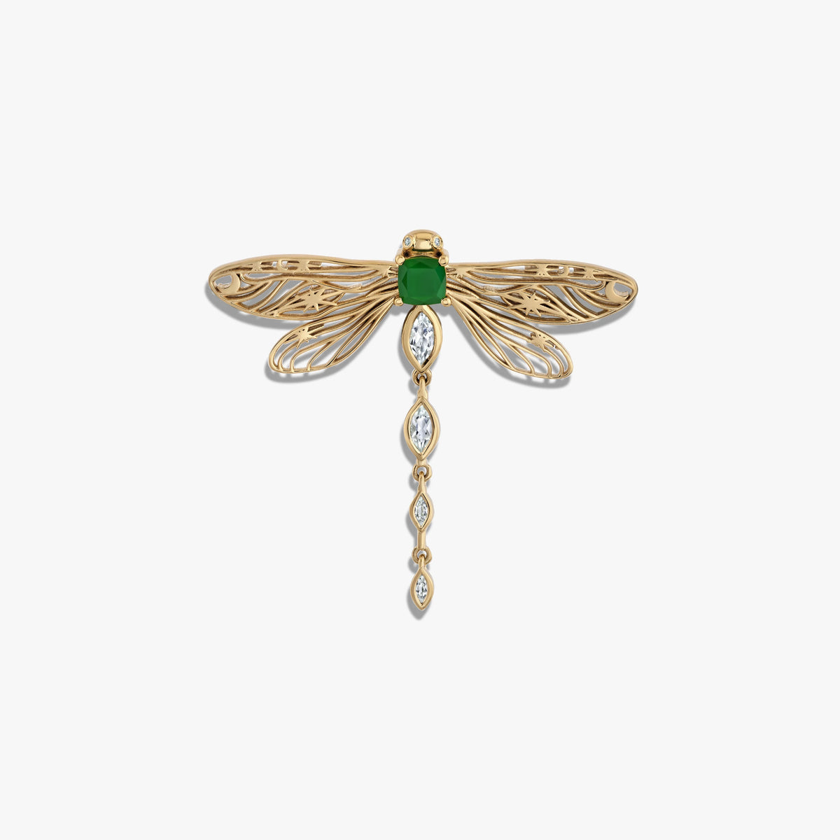 Awe Inspired Tools 14K Yellow Gold Vermeil Secret Forest Dragonfly Brooch