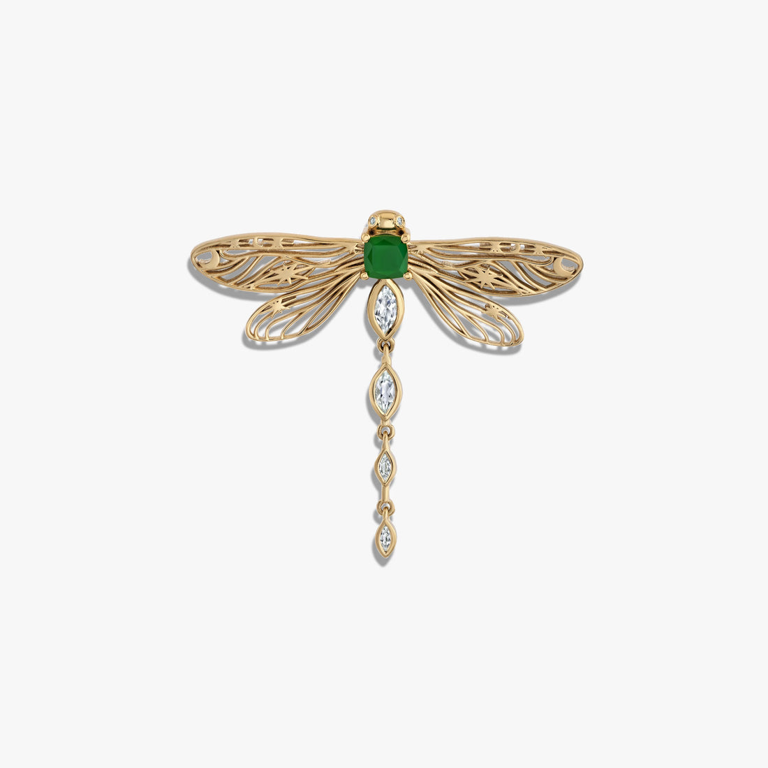 Awe Inspired Tools 14K Yellow Gold Vermeil Secret Forest Dragonfly Brooch