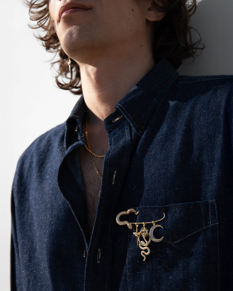 Awe Inspired Tools Men's Snake Pin Charm Collector Brooch