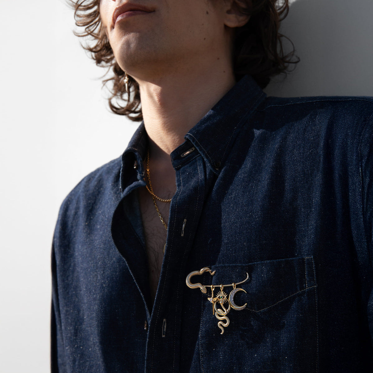 Awe Inspired Tools Men's Snake Pin Charm Collector Brooch