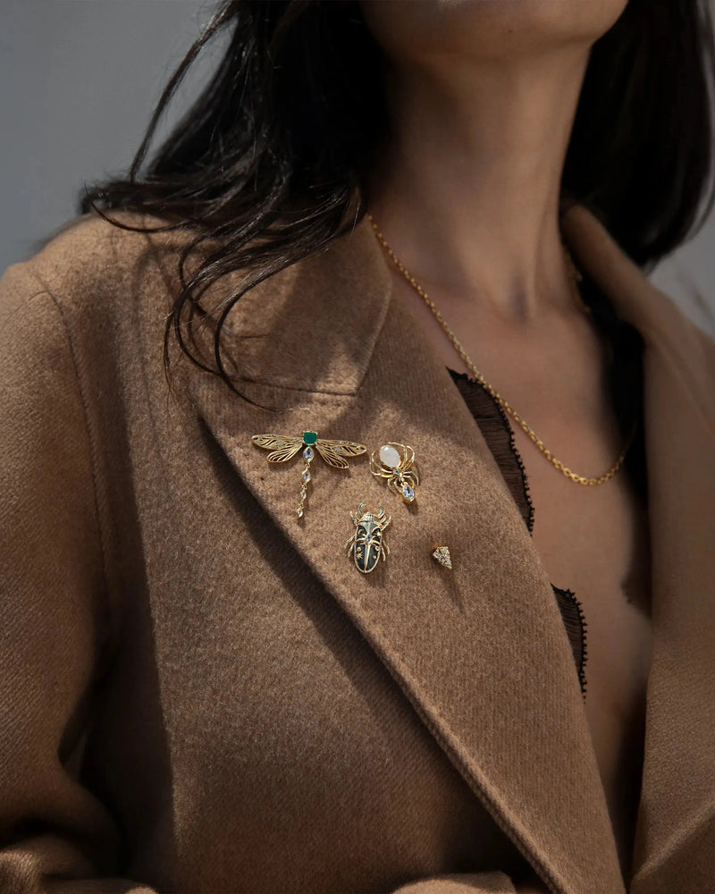 Awe Inspired Tools Moonstone Spider Brooch