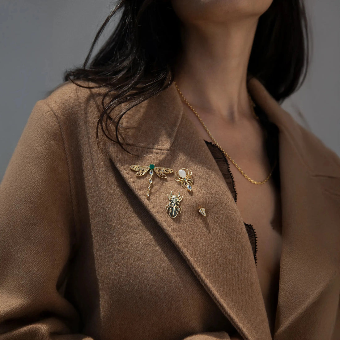 Awe Inspired Tools Moonstone Spider Brooch