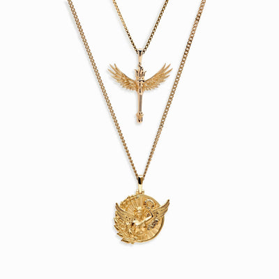 Awe Inspired Uncategorized 14K Yellow Gold Vermeil Winged Victory Set